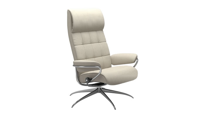 Stressless London High Back Recliner in Silva Light Beige
